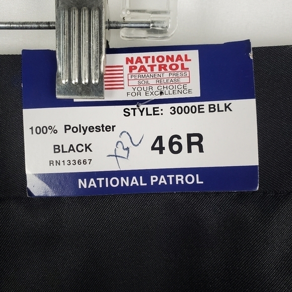 NWT National Patrol Slacks Style 3000E Pants Mens Sz 46R Inseam 32 Uniform Black - Picture 5 of 7